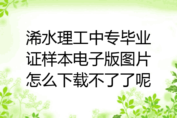 浠水理工中专毕业证样本电子版图片怎么下载不了了呢
