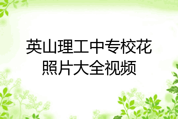 英山理工中专校花照片大全视频