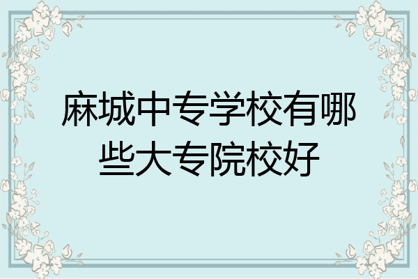 麻城中专学校有哪些大专院校好