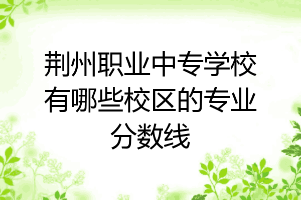 荆州职业中专学校有哪些校区的专业分数线