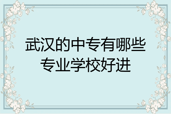 武汉的中专有哪些专业学校好进