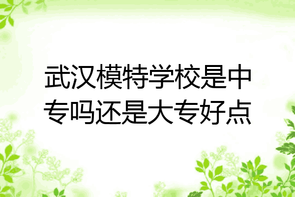 武汉模特学校是中专吗还是大专好点