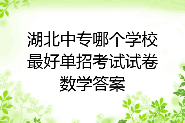 湖北中专哪个学校最好单招考试试卷数学答案