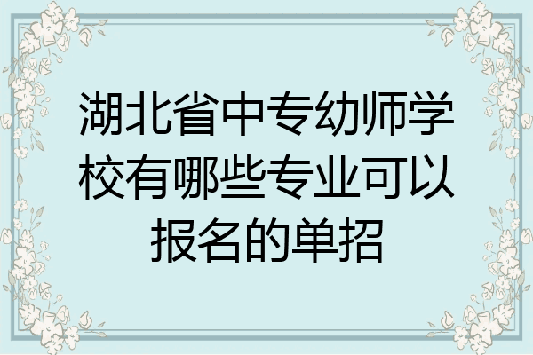 湖北省中专幼师学校有哪些专业可以报名的单招