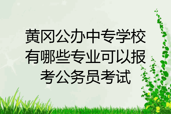 黄冈公办中专学校有哪些专业可以报考公务员考试