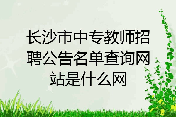 长沙市中专教师招聘公告名单查询网站是什么网
