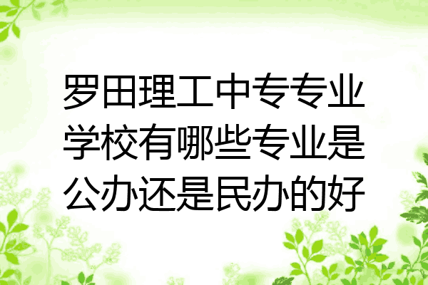 罗田理工中专专业学校有哪些专业是公办还是民办的好