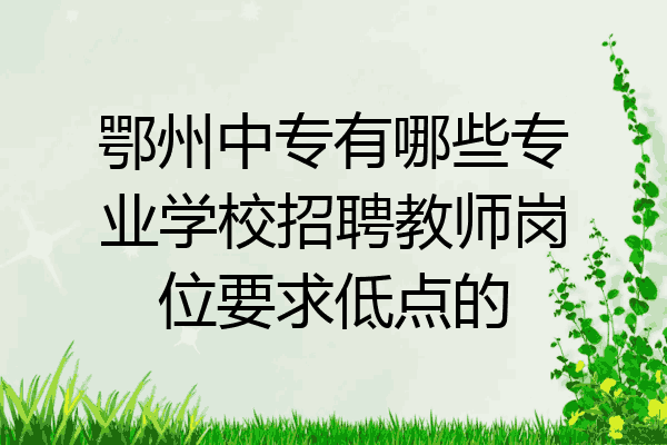 鄂州中专有哪些专业学校招聘教师岗位要求低点的