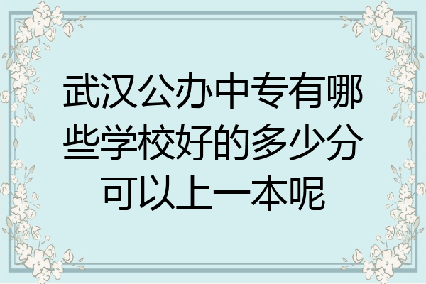 武汉公办中专有哪些学校好的多少分可以上一本呢