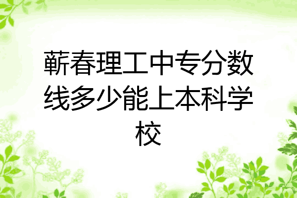 蕲春理工中专分数线多少能上本科学校
