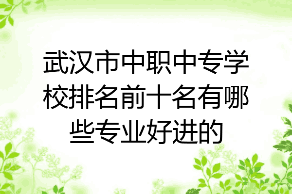 武汉市中职中专学校排名前十名有哪些专业好进的