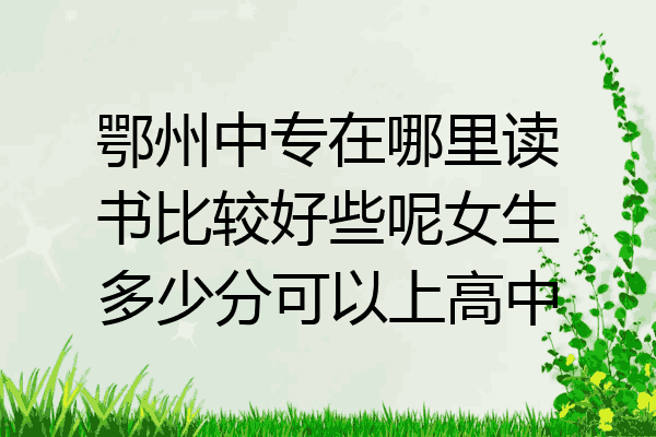 鄂州中专在哪里读书比较好些呢女生多少分可以上高中