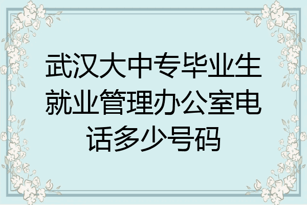 武汉大中专毕业生就业管理办公室电话多少号码