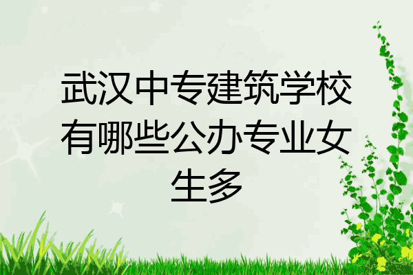 武汉中专建筑学校有哪些公办专业女生多
