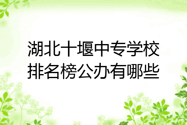 湖北十堰中专学校排名榜公办有哪些