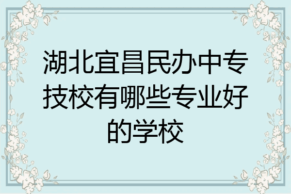 湖北宜昌民办中专技校有哪些专业好的学校