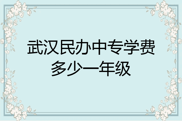 武汉民办中专学费多少一年级