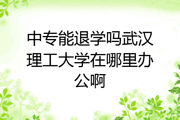 中专能退学吗武汉理工大学在哪里办公啊