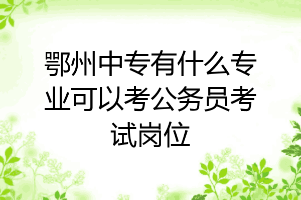 鄂州中专有什么专业可以考公务员考试岗位