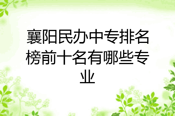 襄阳民办中专排名榜前十名有哪些专业