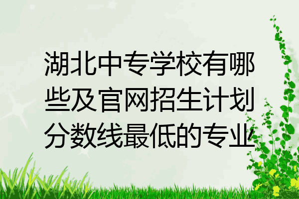湖北中专学校有哪些及官网招生计划分数线最低的专业