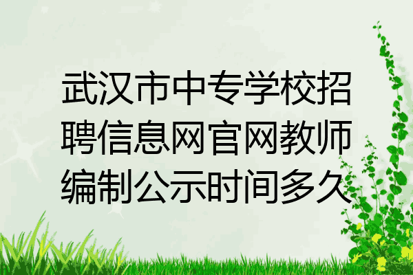 武汉市中专学校招聘信息网官网教师编制公示时间多久