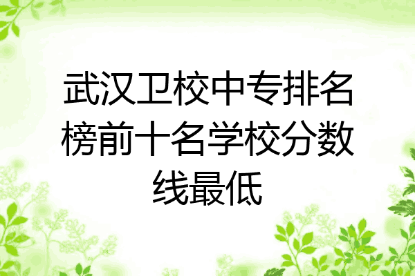 武汉卫校中专排名榜前十名学校分数线最低