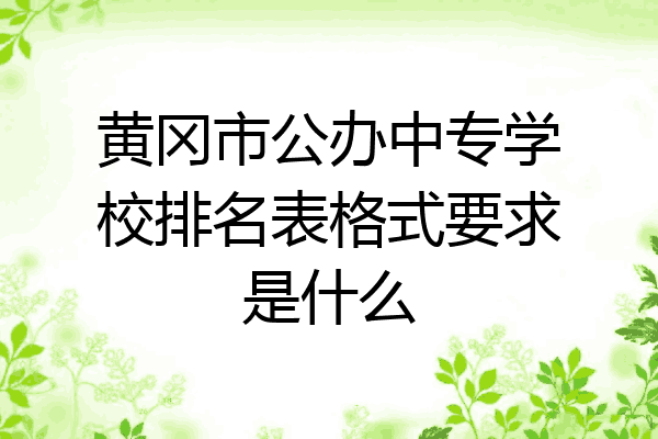 黄冈市公办中专学校排名表格式要求是什么