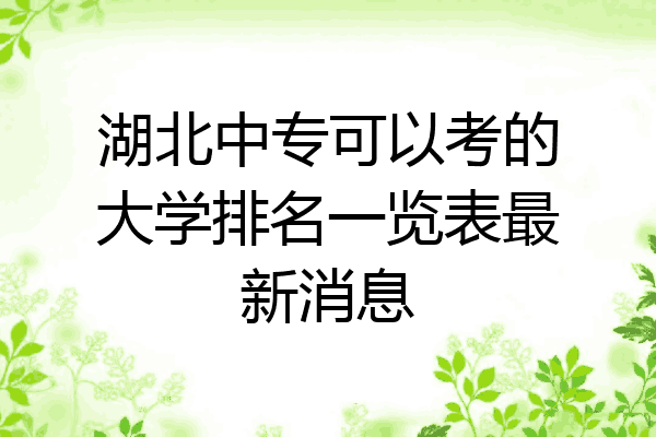 湖北中专可以考的大学排名一览表最新消息