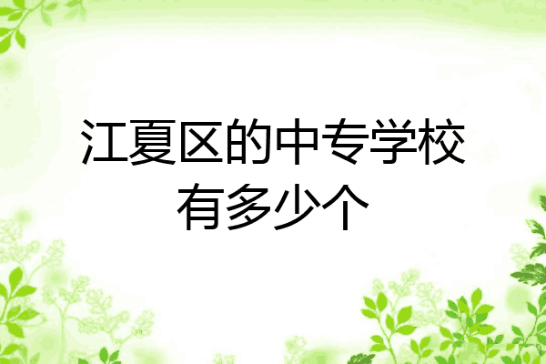 江夏区的中专学校有多少个