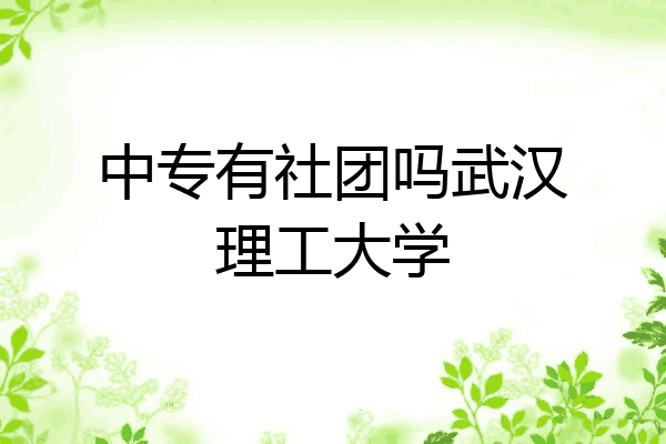 中专有社团吗武汉理工大学