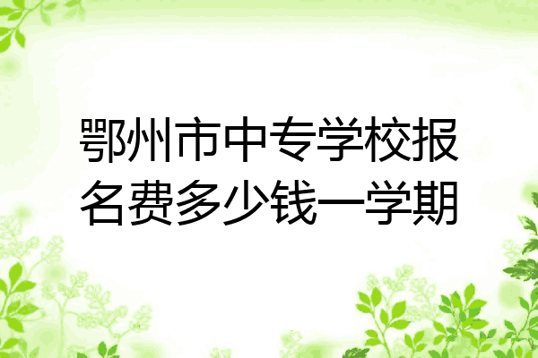 鄂州市中专学校报名费多少钱一学期