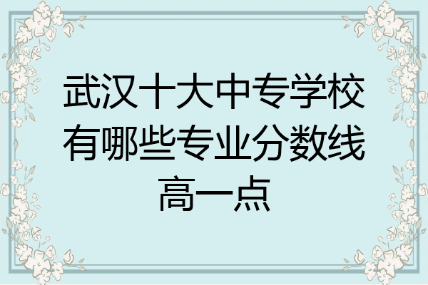 武汉十大中专学校有哪些专业分数线高一点