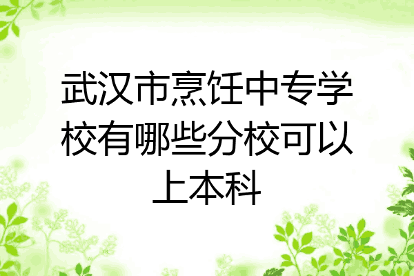 武汉市烹饪中专学校有哪些分校可以上本科