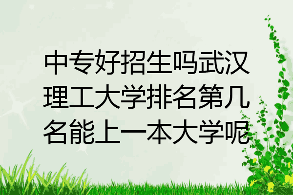 中专好招生吗武汉理工大学排名第几名能上一本大学呢