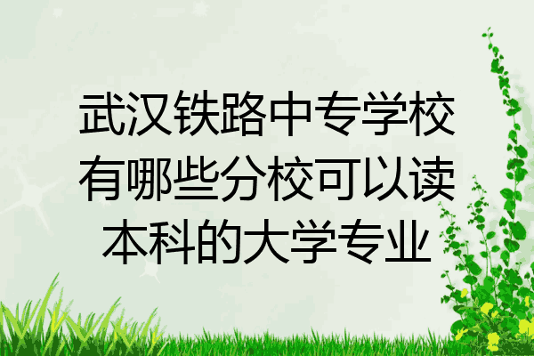 武汉铁路中专学校有哪些分校可以读本科的大学专业