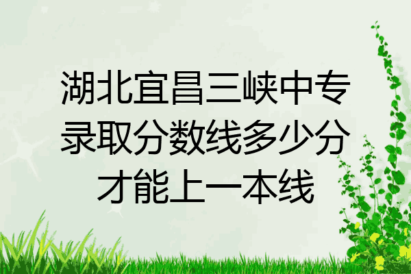 湖北宜昌三峡中专录取分数线多少分才能上一本线