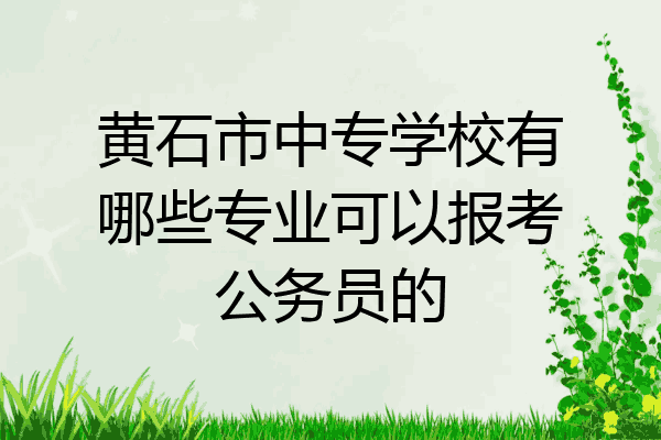 黄石市中专学校有哪些专业可以报考公务员的