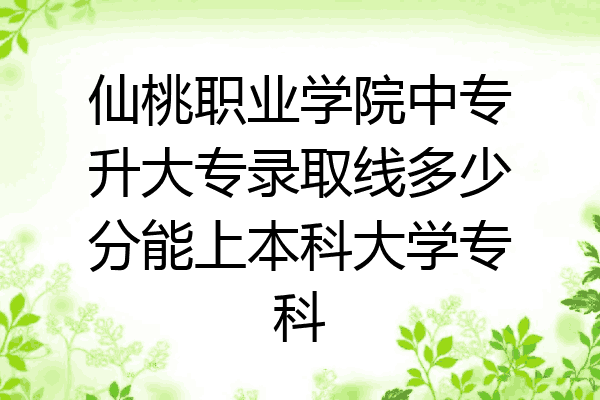 仙桃职业学院中专升大专录取线多少分能上本科大学专科