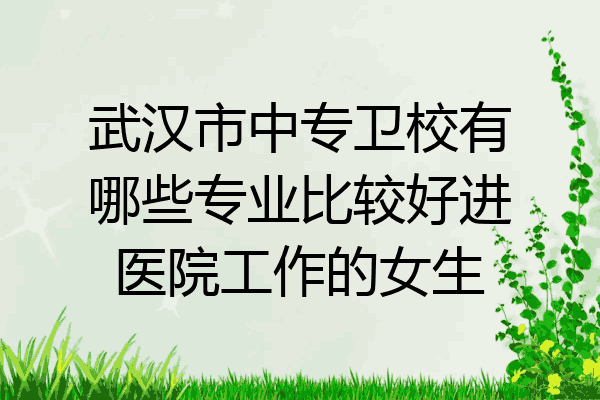 武汉市中专卫校有哪些专业比较好进医院工作的女生