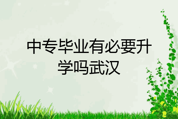 中专毕业有必要升学吗武汉