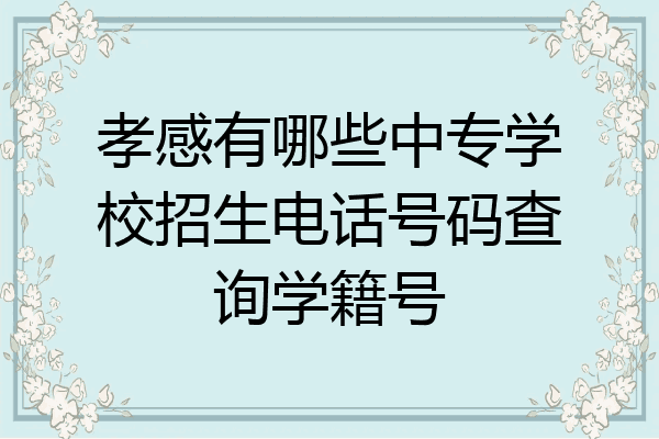 孝感有哪些中专学校招生电话号码查询学籍号
