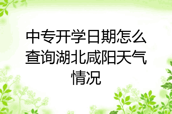 中专开学日期怎么查询湖北咸阳天气情况