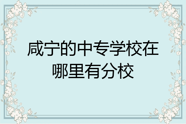 咸宁的中专学校在哪里有分校