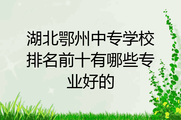 湖北鄂州中专学校排名前十有哪些专业好的