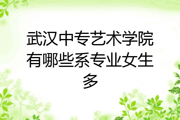 武汉中专艺术学院有哪些系专业女生多