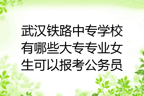 武汉铁路中专学校有哪些大专专业女生可以报考公务员