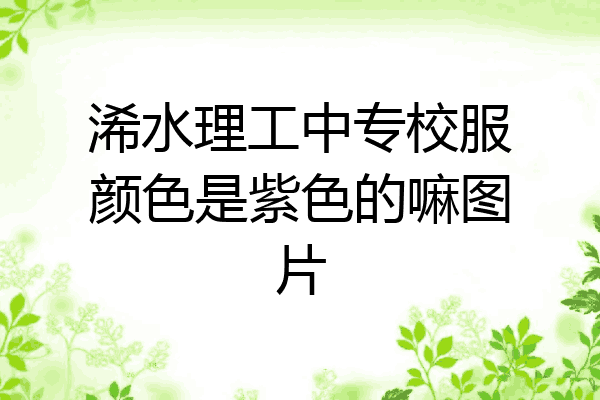 浠水理工中专校服颜色是紫色的嘛图片