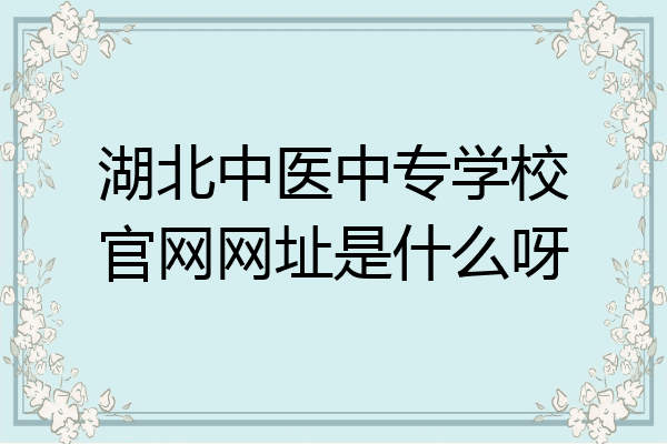 湖北中医中专学校官网网址是什么呀