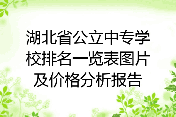 湖北省公立中专学校排名一览表图片及价格分析报告